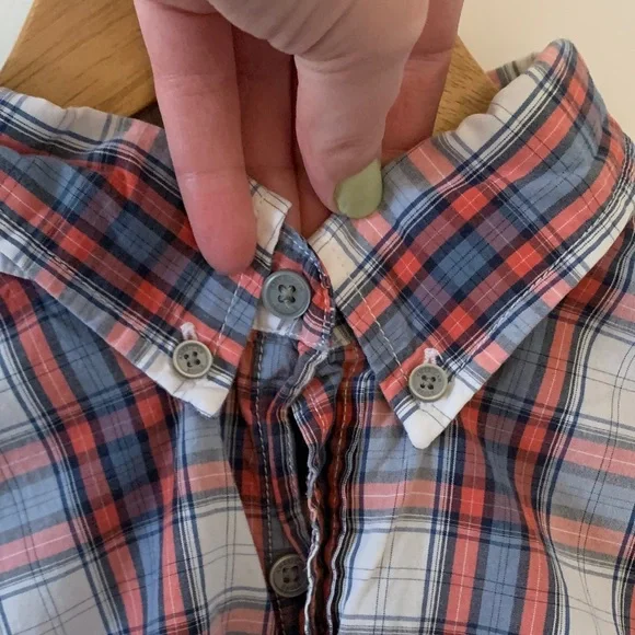 Men's Red and Blue Plaid Shirt - Picture 6 of 8